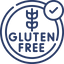 Gluten-free logo with wheat symbol and check mark