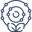 Navy blue icon of a spiral with a leaf on a white background indicating antioxidant