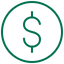 Green dollar sign icon within a circle