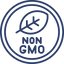 Non-GMO logo with a leaf symbol and 'NON GMO' text inside a circle on a white background.